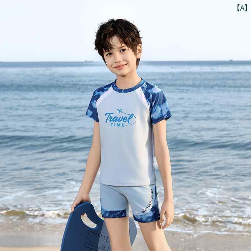 水着　子供用　かわいい 戦士の 子供用 水着 男の子 2025 スプリット ビッグ ボーイ 速乾 トレーニング 海辺