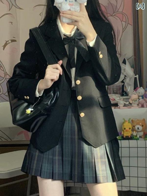 レディース　制服　スーツ JK 制服 スーツ チェック 柄 スカート 春秋 女子 学生 カレッジスクール ジャケット スクール ユニフォーム