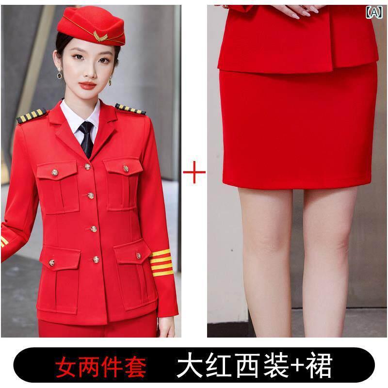 レディース　制服　スーツ 画像 投稿 コンシェルジュ スーツ 春秋用 男女兼用 営業 事務 不動産 作業着 高速 鉄道 係員 スチュワーデス 制服