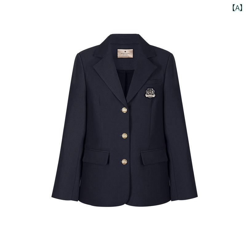 スーツ ツーピース レディース 春 華 玲 夫人の バッジ スーツ JK 制服 大阪 大学 レディース 3つ ボタン ジャケット|みやショップ店