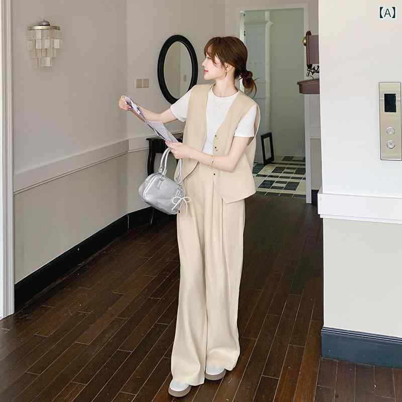 背広 背広 レディース 韓国 レディース 服 2025夏 御前上等 心地よい より良い プルオーバー 広広とした レッグ ズボン下 スリー天下太平背広