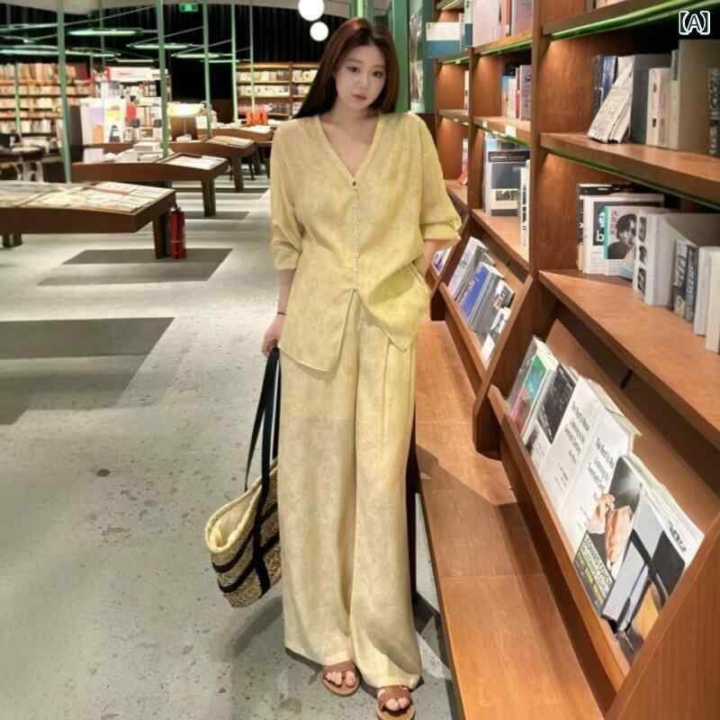 背広 背広 レディース 大層らしい大きさレディース 服 ゆったり 感 ジャカード 日焼押しとどめる プルオーバー 広広とした レッグ ズボン下 か細い 肥大した 粍 体型取りまかなう 夏 着 一揃い