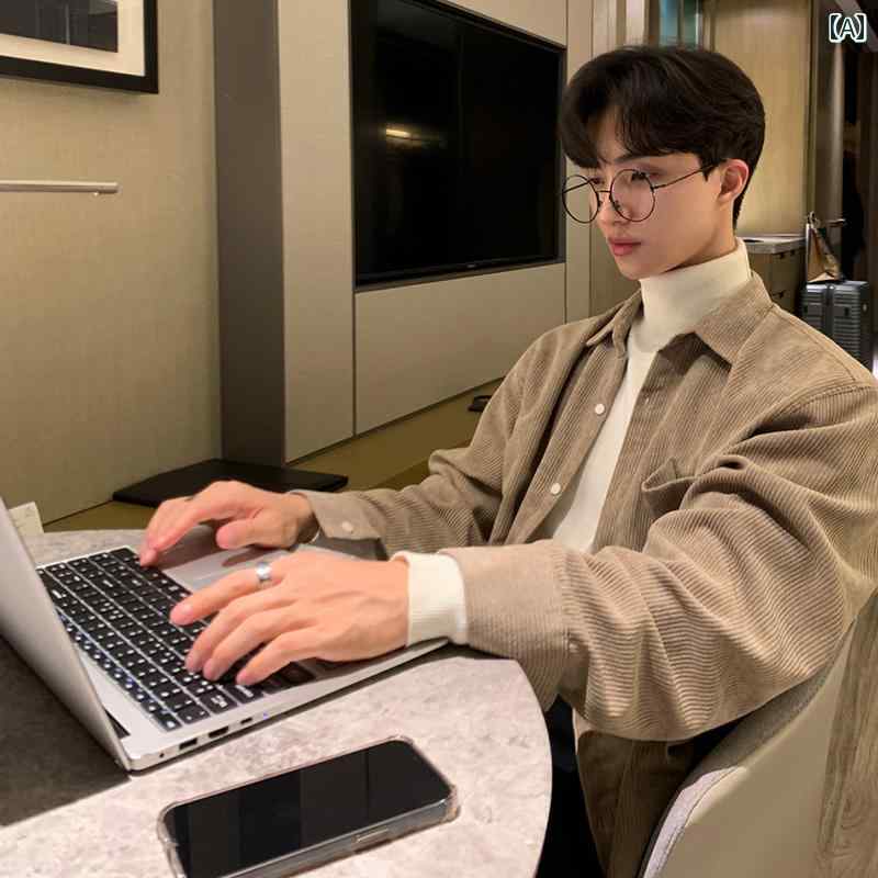 メンズ　ジャケット　シャツ MRCYC コーデュロイシャツ メンズ 春秋 韓国 ハイエンド ゆったり カジュアル 長袖 シャツ ジャケット