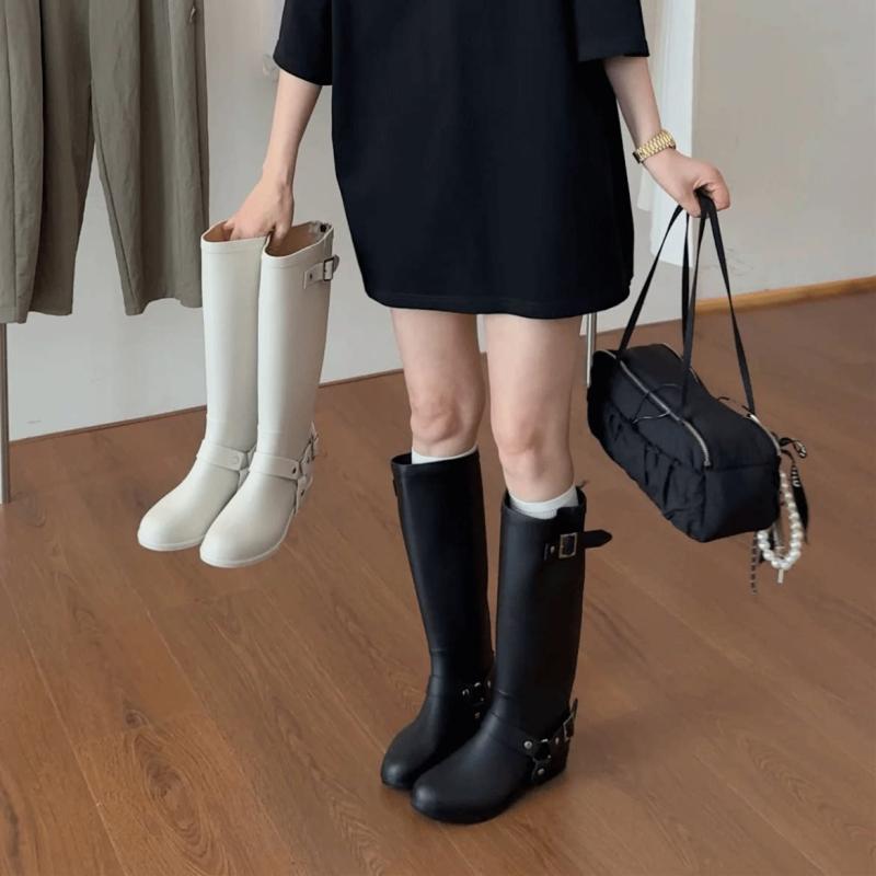 レインブーツ　長靴　レディース 女性用 黒 ロング ブーツの 韓国 防水 滑り止め レインブーツ アウトドア ウォーター シューズ スリム ナイト ブーツ オーバーニー ブーツではありません