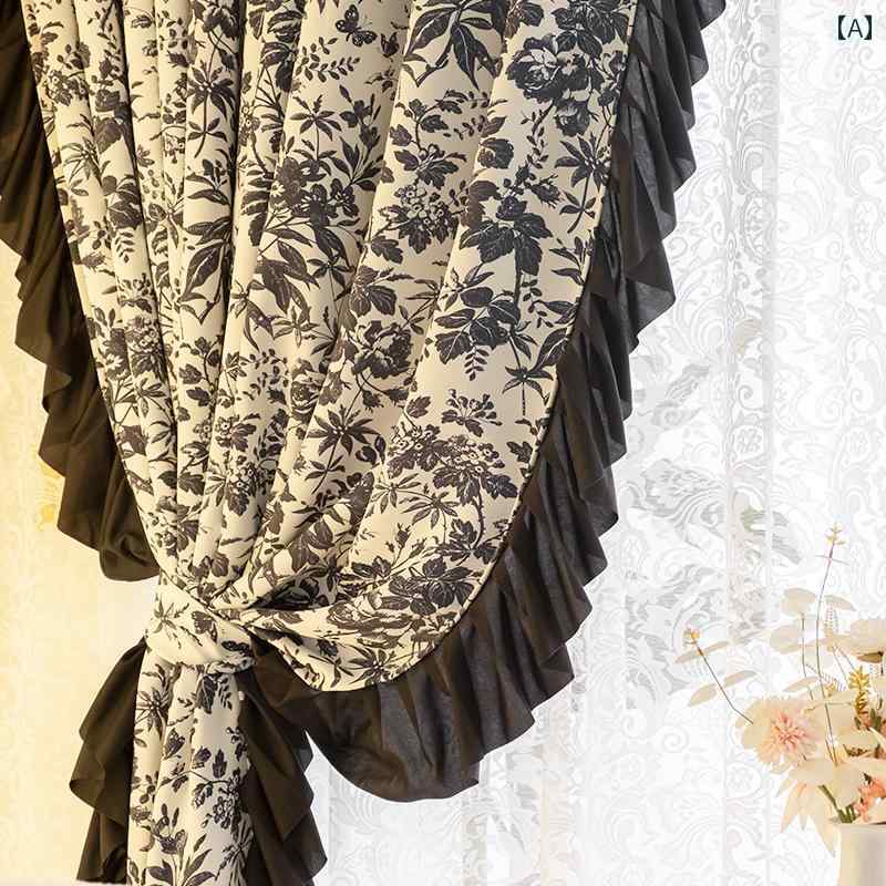 スピード競技 窓かけ 今めかしい フレンチスピード競技の レトロ ルーラル地域 風の 窈窕たるの 表現スタイル ハイエンド 向こう見ず 飛び切り アメリカン 遮 光 黒いこと ロココ調 フラウンス 窓かけ