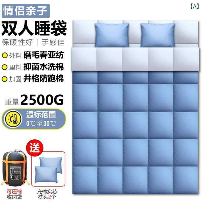 寝袋 キャンプ アウトドア 大人 オール シーズン アウトドア キャンプ用の ダブル 寝袋 幅 広で 厚く 暖かい て 防寒性の ある キルト 二 重 目的の ポータブル|みやショップ店