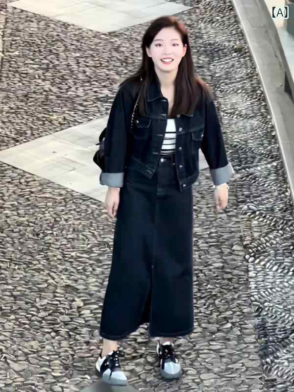 ジーンズ 表現スタイル レディース  アメリカン レトロ ジーンズ背広 お上さん用 秋冬 年歳を 感じさせにくい 心地よい スリミング 御機嫌 遊撃手 上衣 スコート 背広 背広