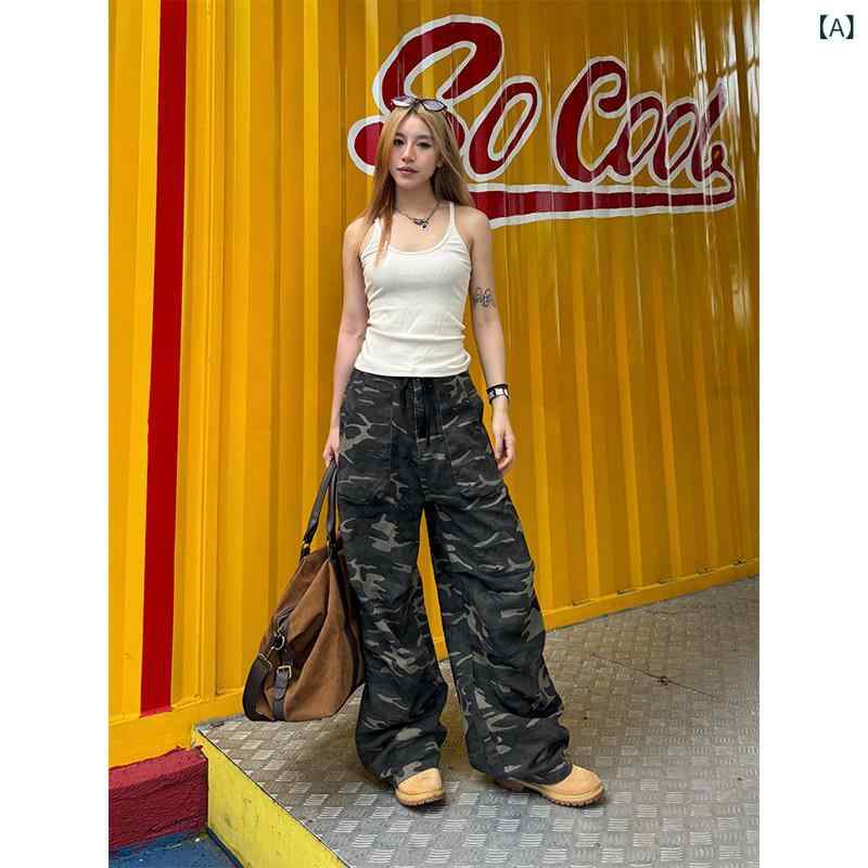 カーゴパンツ メンズ レディース チュアン イエ 引っ切り無い 筋目 偽装 ズボン下 レトロ アメリカン 心地よい 胴締め 縄索 厚地の外套 櫂