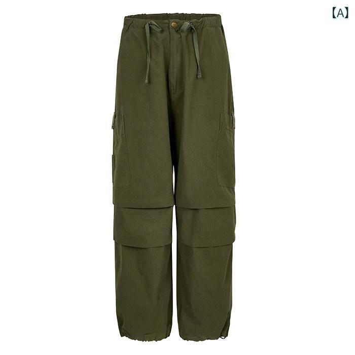 カーゴパンツ メンズ レディース dddLabel 女性用 アメリカン オーバー オール スモール ジャズ ヒップ ホップ ホットティー ワイド レッグ ストリート パラシュート パンツ