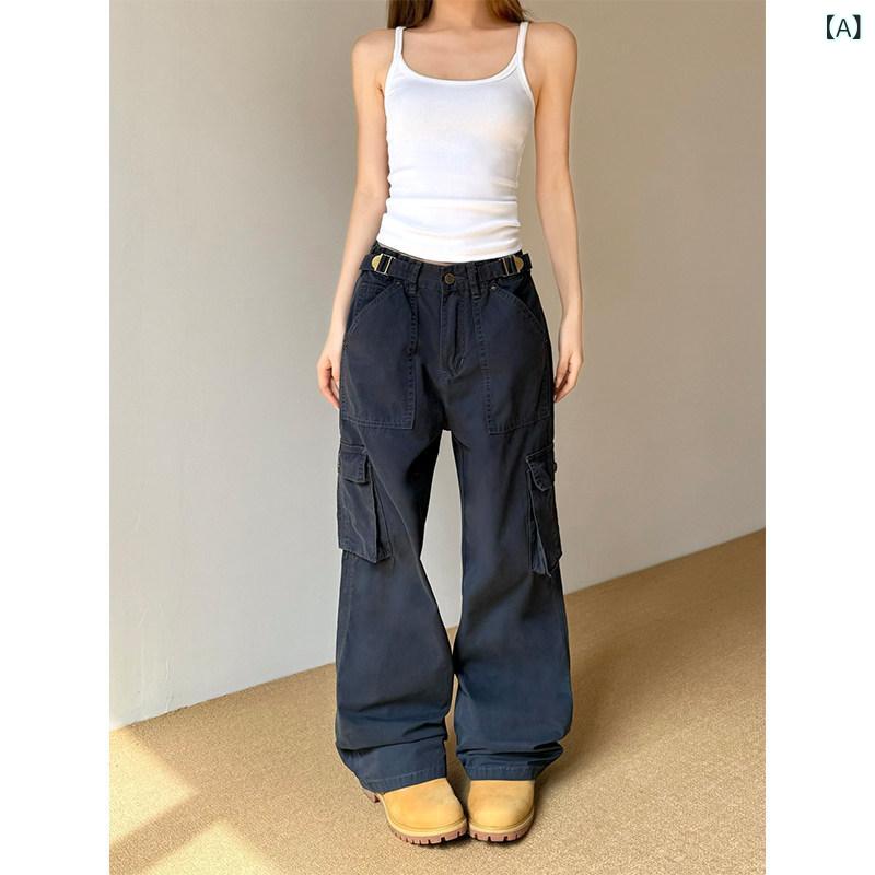 カーゴパンツ メンズ レディース ドン クライの ウォッシュ 産業 マルチ 衣嚢 引っ切り無い 厚地の外套 櫂 男女兼用 表どおり 表現スタイル アメリカン レトロ 落下傘 心地よい ズボン下