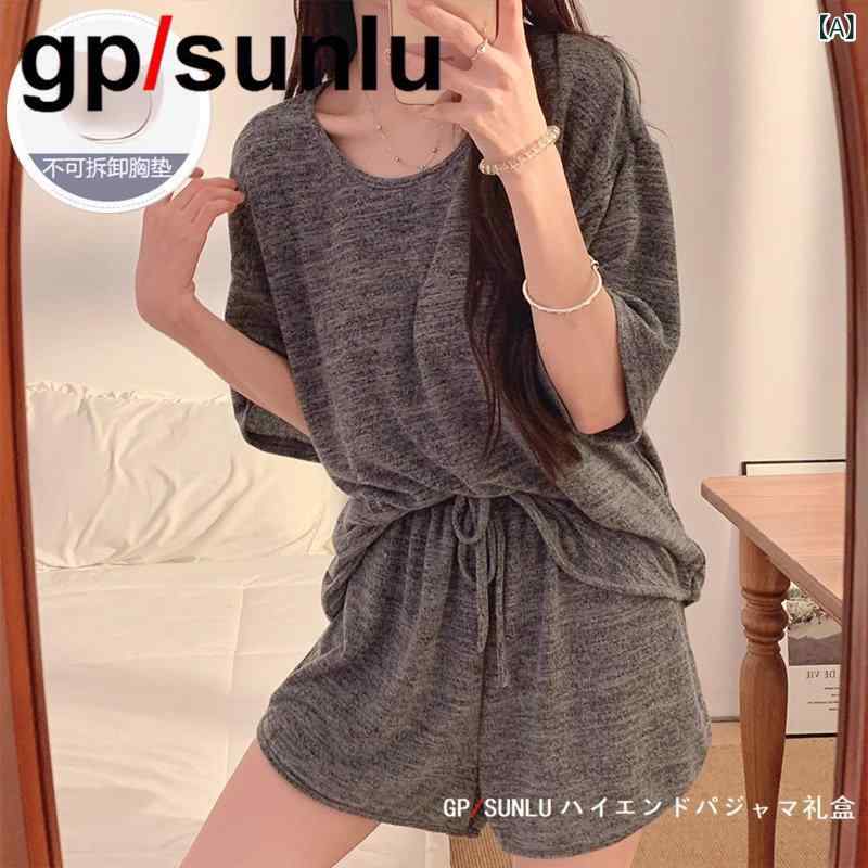 パジャマ レディース 愛くるしげ  GP パッド入り口・入口 パジャマ お上さん用 夏用 綿 半袖 薄っぺら 分かりやすい 着付ける 能力のある 不規則さ 尖んがり 老人ホーム御召しもの 背広