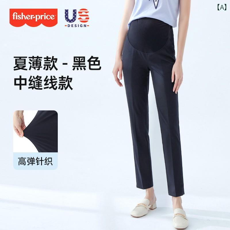 妊婦用 パンツ レギンス フィッシャープライス マタニティパンツ 2025 春夏 アウター スーツ パンツ 春秋 S サイズ ストレート 大きいサイズ ゆったり
