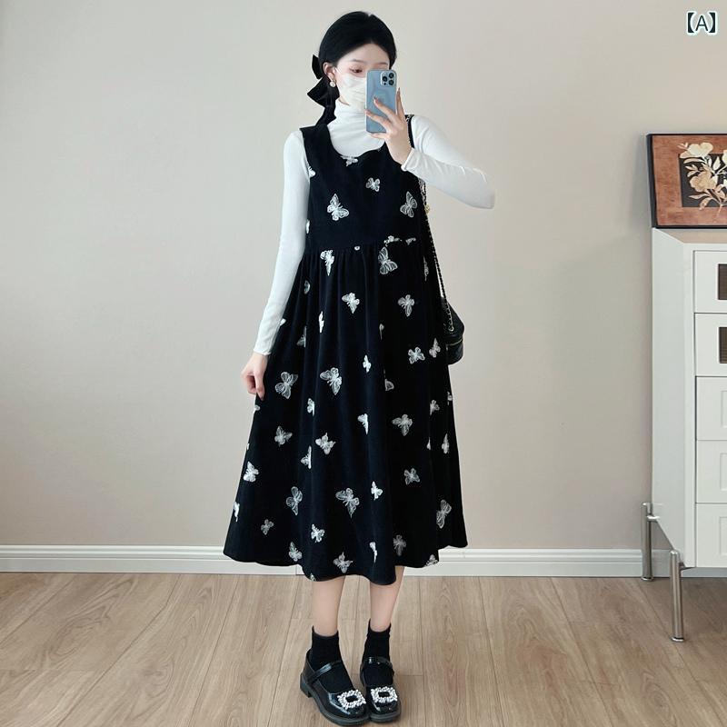 マタニティ　パンツ　レギンス 妊婦用 オーバー オール スカート 春秋 2025 小さめ ゆったり コーデュロイ ワンピース 春 高級 ツーピース スーツ