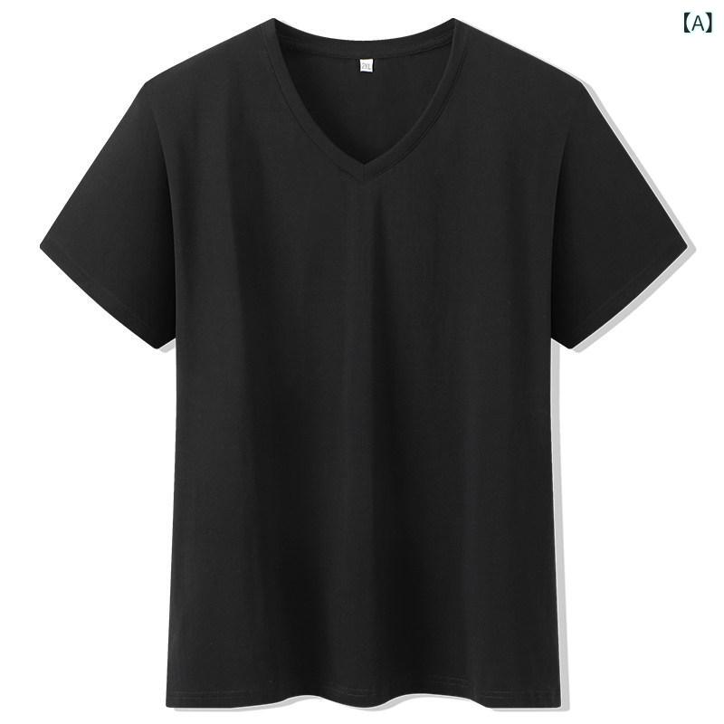 Vネック　セーター　レディース 夏 大きめ サイズ メンズ コットン 半袖 Vネック Tシャツ 特大 太った 男 ゆったり ハート型 ネック スウェットシャツ