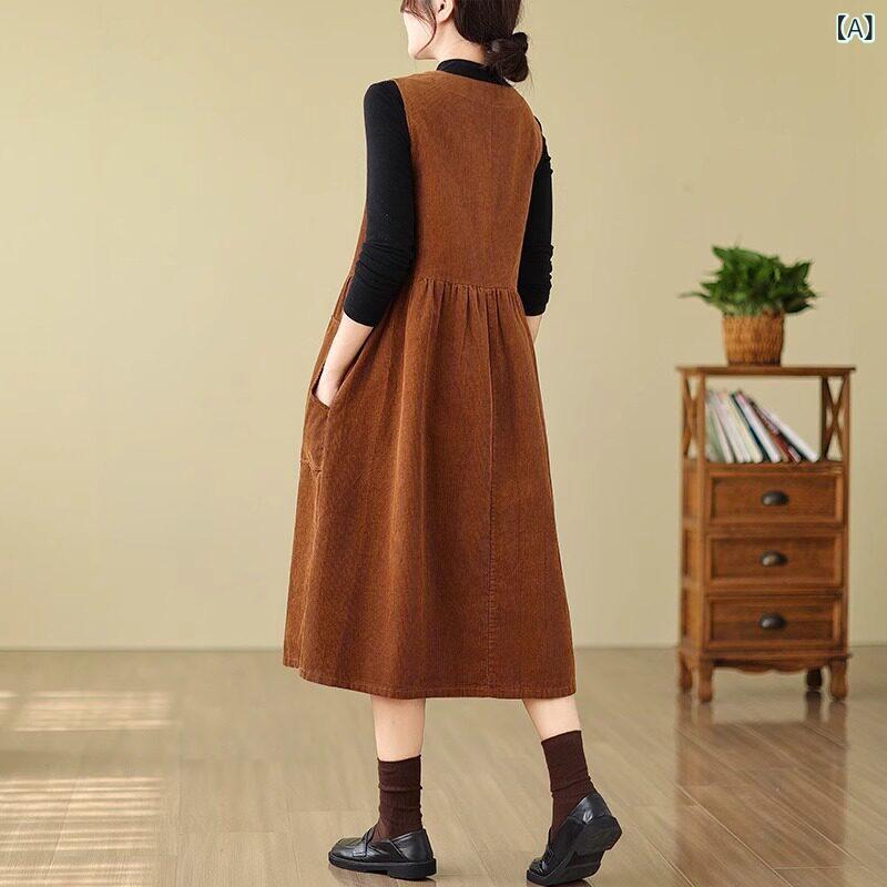 妊婦用 パンツ レギンス 妊婦用 ブラウン コーデュロイ サスペンダー ドレス 小さめ サイズ 春秋 スタイル 2025年 ベスト スカート