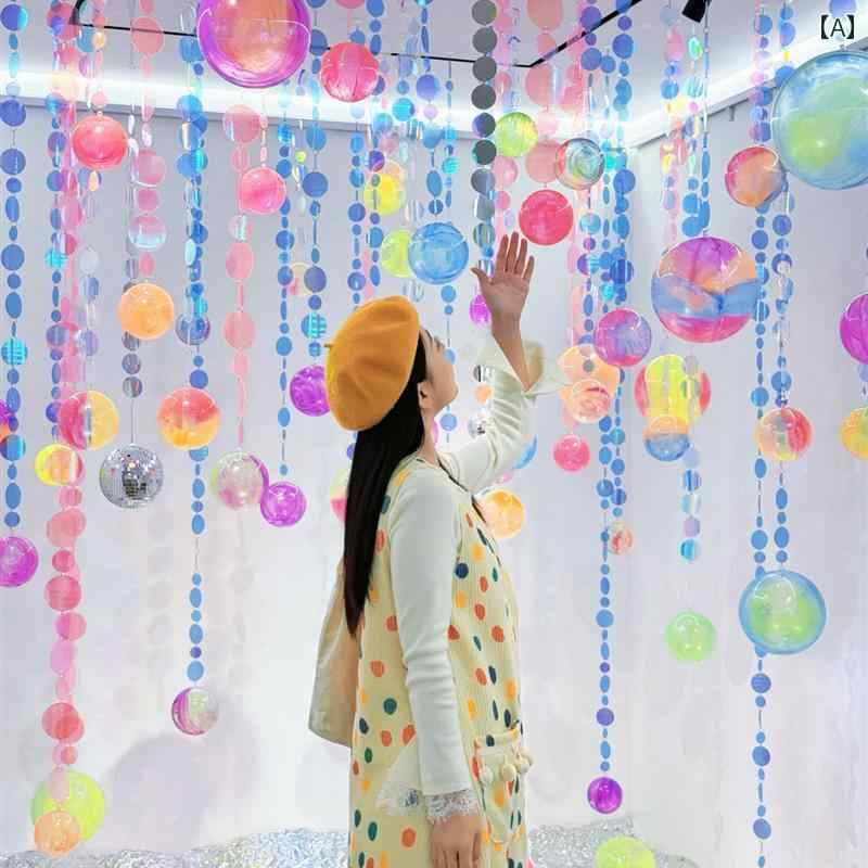 アクセサリー　ヘア　雑貨 スパンコールの 惑星 吊り下げ 装飾 屋根 写真 小道具 パンチ ポイント レイアウト 店舗 誕生日 パーティー ウィンドウ