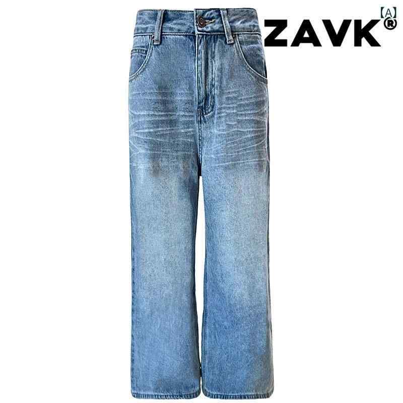 レディース スコート 心地好い ZAVK 2025 アメリカン レトロ 御機嫌酉の方角 広広とした レッグ デニム レディース 引っ切り無い 筋目 ドレープ モ ッピング ズボン下