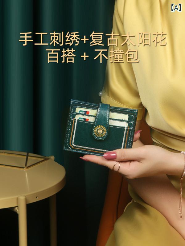 財布　カードケース　ウォレット 女性用 HG カードホルダー 小型 革 薄型 精巧 高級 マルチ 一 体型
