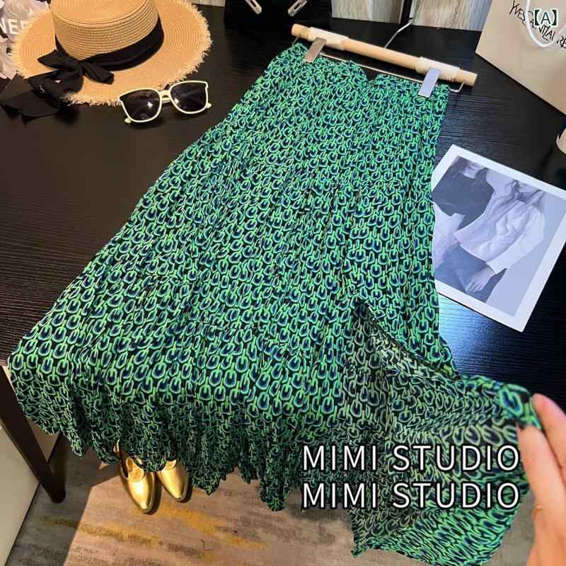 スコート レディース 花柄 韓国 クジャク 緑であること シフォン 花柄 スコート レディース 夏 旅する お休み ロング 伸縮性 酉の方角 か細い 細長い切口スコート