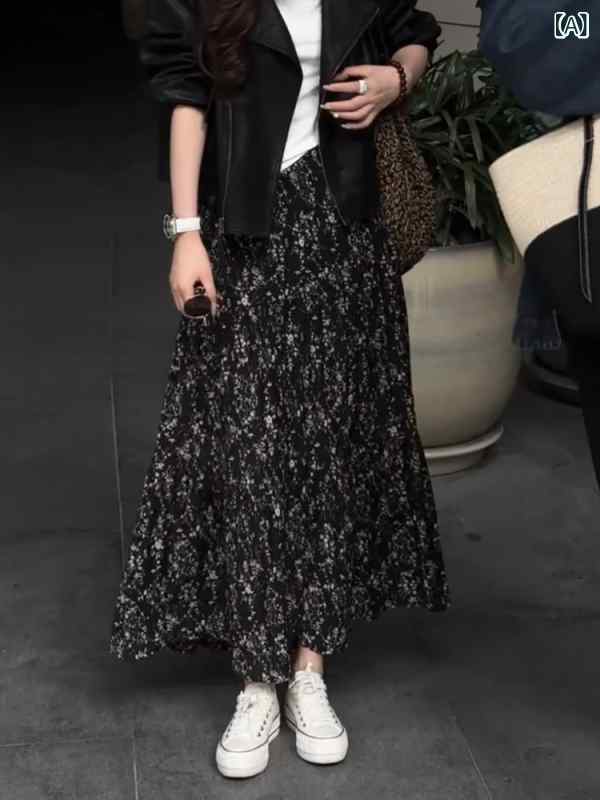 花柄 スコート レディース お上さん用 レトロ スコート 2025 春夏 ゆったりと 素晴らしい 花柄 流れるような ドレープ a生産ライン 心地よい ロング