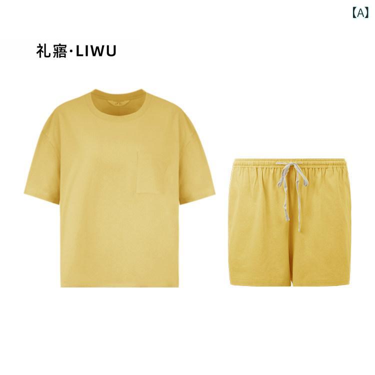 メンズ　パジャマ　上下 夏 半袖 ショート パンツ 綿 パジャマ レディーススーツは 外で 着る ことが できます 夏の 家 服 長袖 春秋 2025｜みやショップ店