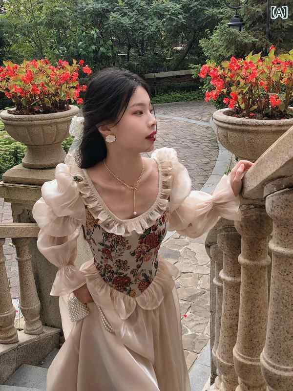 御召しもの 寄り合い レディース DAC【 Huayue Princess】 24 春 フランス共和国 レトロ 九重の天 表現スタイル ラウンドのど首 砂上の楼閣 ロング衣袂 姫御前 御召しもの