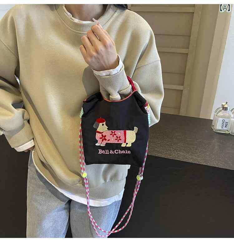 レディース 御徒面子 心地よい  刺しゅうが 愛くるしい ダックスフントの 井戸釣瓶 御徒面子 亭主もち 2024 かっこ良い電話機 通い 肩肉 伝達人御徒面子