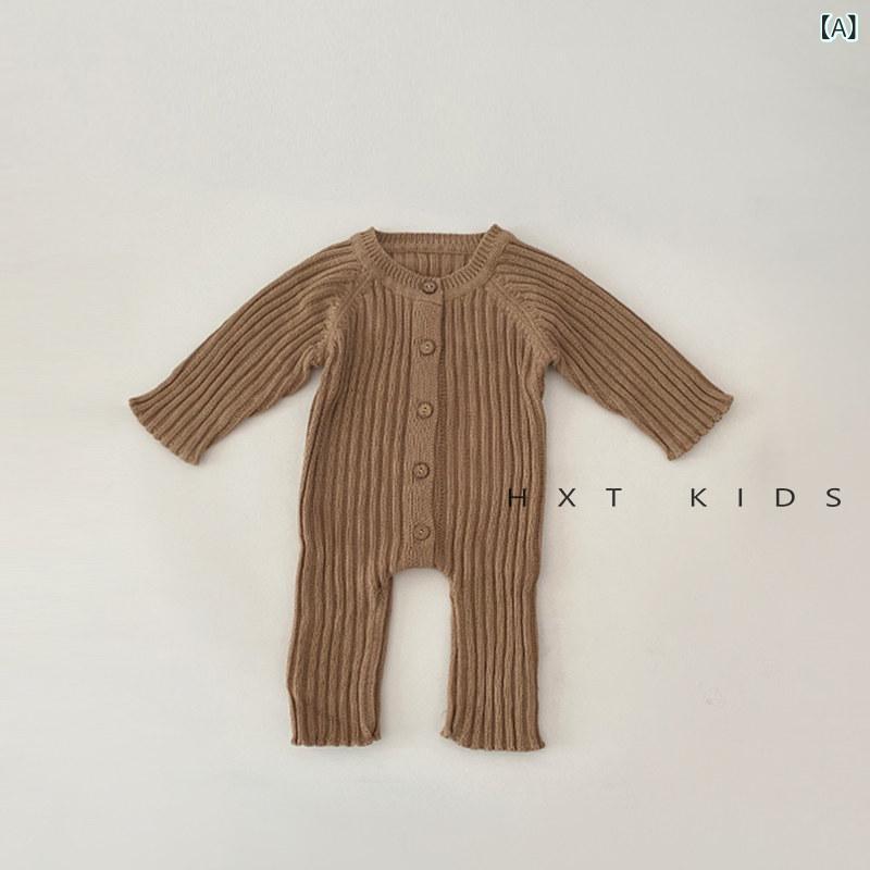 子供服　ニット　セーター ベビー ジャンプスーツ 秋冬 長袖 セーター 幼児 ニット ロンパース 韓国 おしゃれ ハイハイ 服