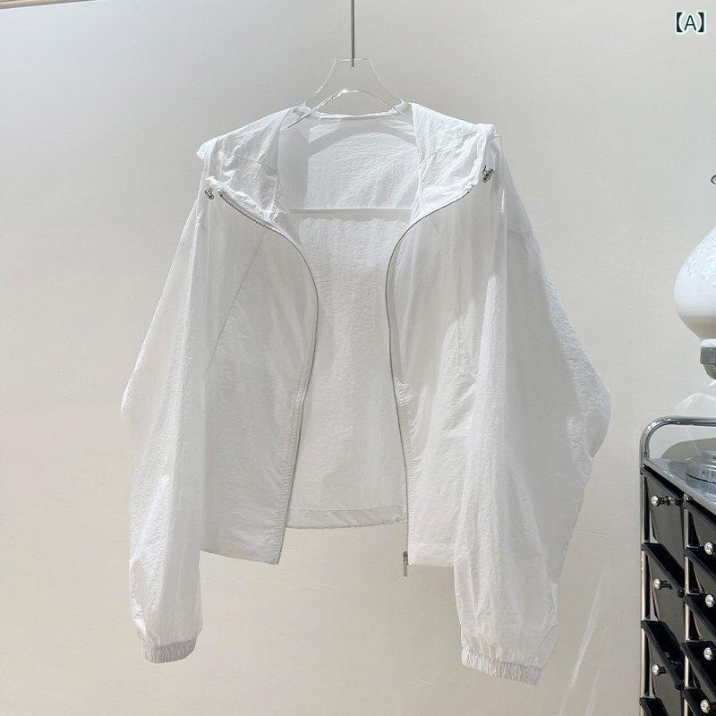 パーカー　薄手　カジュアル 日焼け防止 服 レディース ショート 薄手 ジャケット 2025 夏 小さめ ゆったり 万能 フード付き トップス