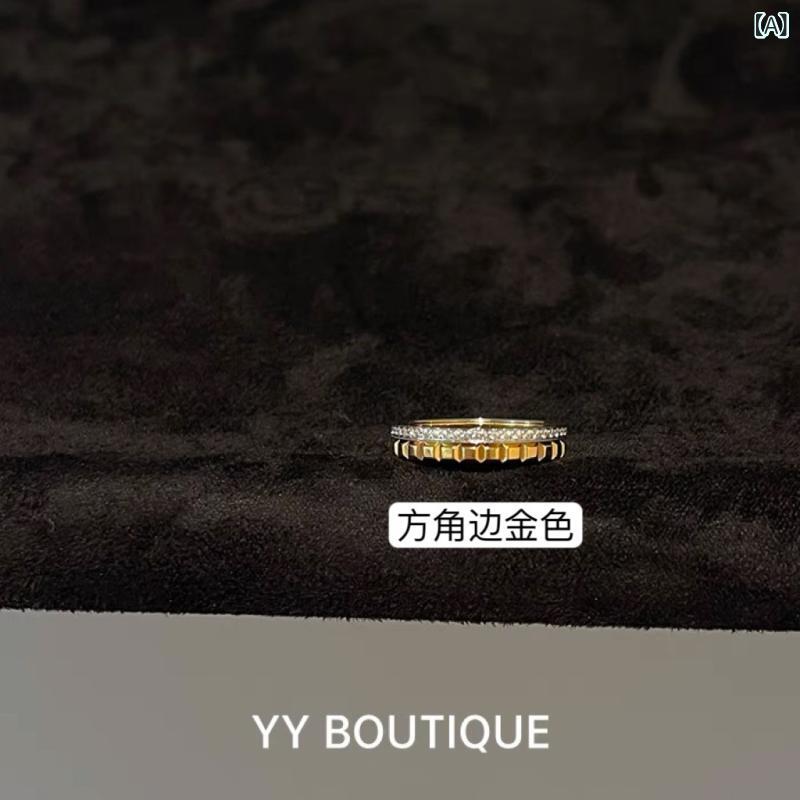 ネックレス　十字架　クロス YYBOUTIQUE 幸運の グログラン ストレート リボン リング プレーンリング カップル ラインストーン 男女兼用 18 K