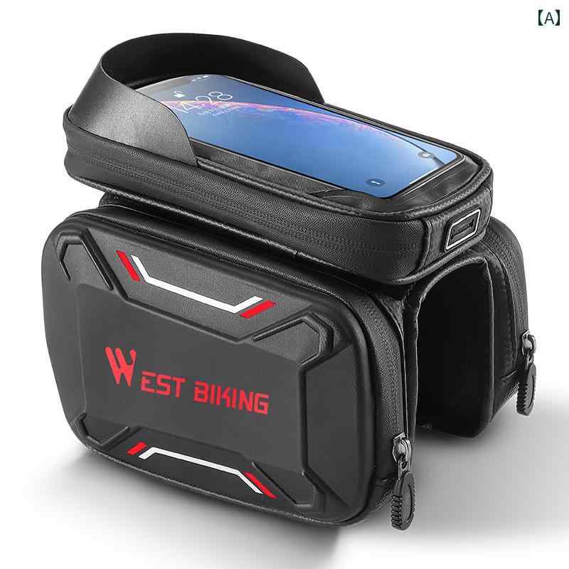 マウンテンバイク　ホルダー　バッグ Xiqizhe 自転車 フロント ビーム バッグ トップ チューブ 防水 スマートフォン マウンテンバイク サドルバッグ サイクリング アクセサリー