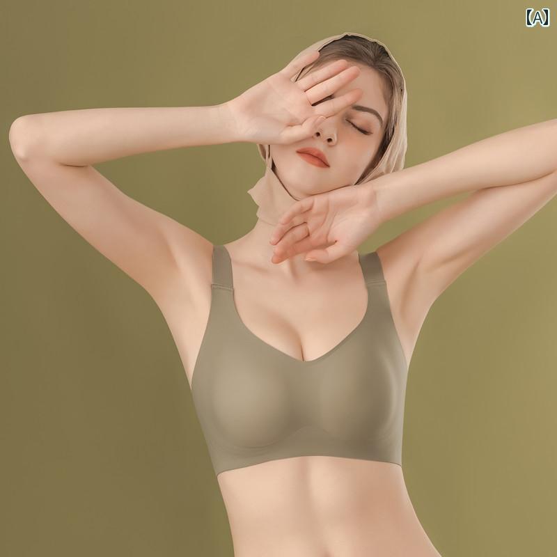 ブラジャー うしろ帯 思春期  夏 薄っぺら シームレス 掛け汁 押しとどめる ギャザー 姿勢 乳ぶさ 馬鹿でかい大きさ 馬鹿でかい 胸小 胸 肌付き レディース 運動競技 ブラ