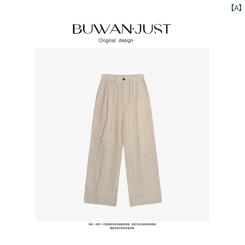 レディース カジュアル パンツ BUWANJUST ショー パンツ リネンの 質感 満点 快適 通気性 ウエスト 紐 ワイド レッグ B 1329|みやショップ店