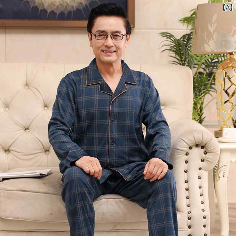 パジャマ　セット　スウェット 春の 男性用 パジャマ 2025新 パパ 大きいサイズ 長袖 ストライプスーツ 高級 ホームウェア