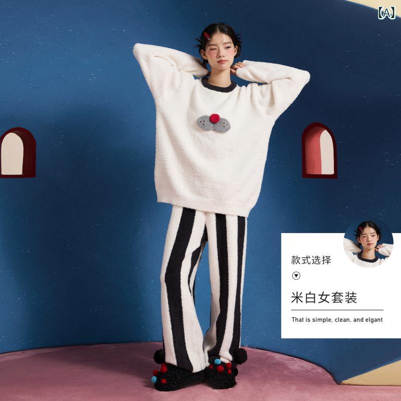 パジャマ 仕掛ける 汗水 yso【 クールキャット つづき物】 パジャマ レディース 冬 伸び伸びする 二分の一 綿ネル 仕掛ける 縞模様 介護ホームお召しもの D