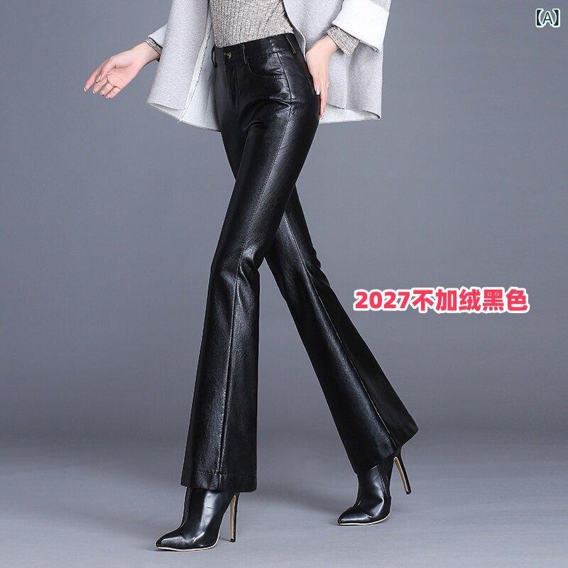 ボトムス レディース か細い 海 寧 革 ズボン下 レディース シープスキン 秋冬服 か細い ご機嫌酉の方角 裏起毛 朦々たる アウター マイクロ太陽面爆発 なめし革ズボン下