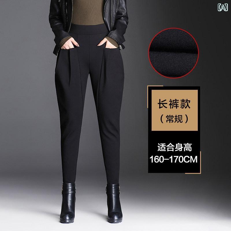 ボトムス　レディース　スリム パンツ レディース 2025 春秋 ゆったり小 九分丈 ニンジン 黒