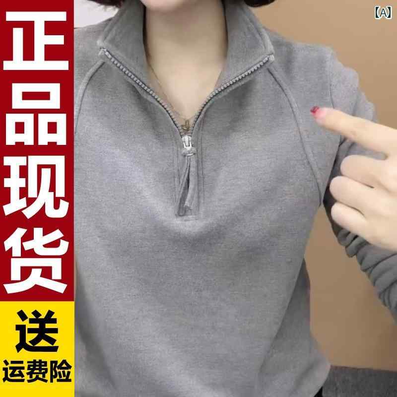 ジッパー　ジャケット　カジュアル の 高級 ジッパー スタンドカラー 両面 ドイツ ベルベット 長袖 2024 セーター 秋冬 厚底 トップス