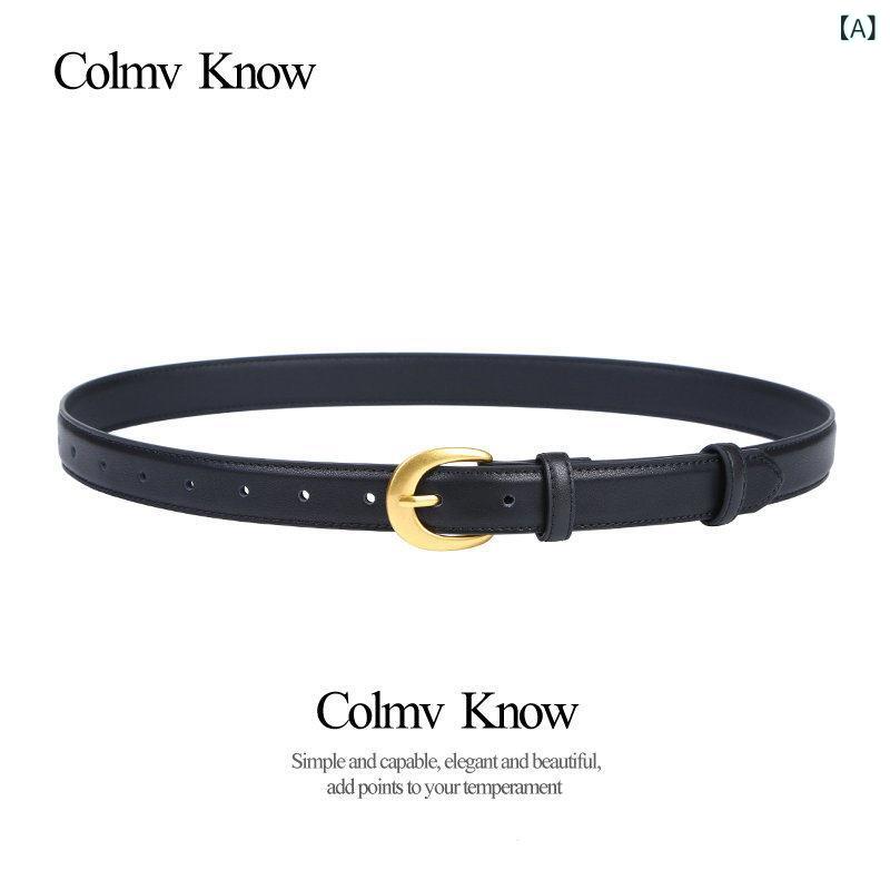 レディース　ベルト　カジュアル colmvknow ベルト レディース 革 装飾 ピン バックル ジーンズ 2024
