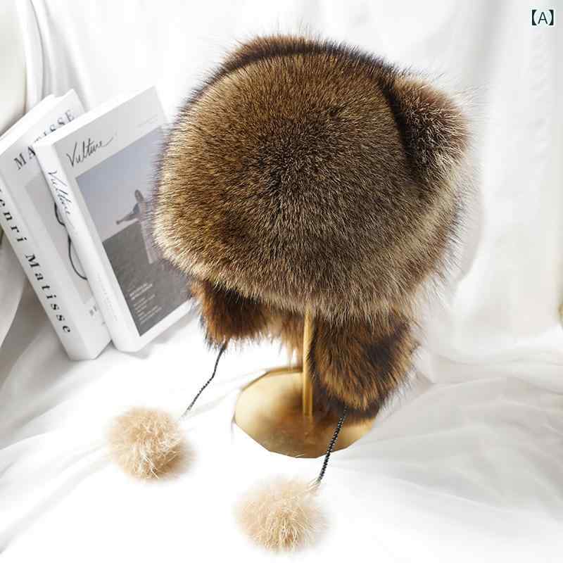 鳥打ち帽 うさぎ 愛くるしい ごく小さい アライグマの 耳 保護すること 鳥打ち帽 アメリカン 獣の皮の 雷 峰 尻っ方 冬 生あたたかい メンズ レディースの