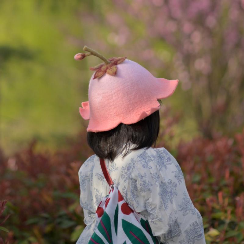 帽子　うさぎ　かわいい キノコの 夢の ウール フェルトの 桜の 大人 子供用の 桃の 花の かわいい ベビー 帽子