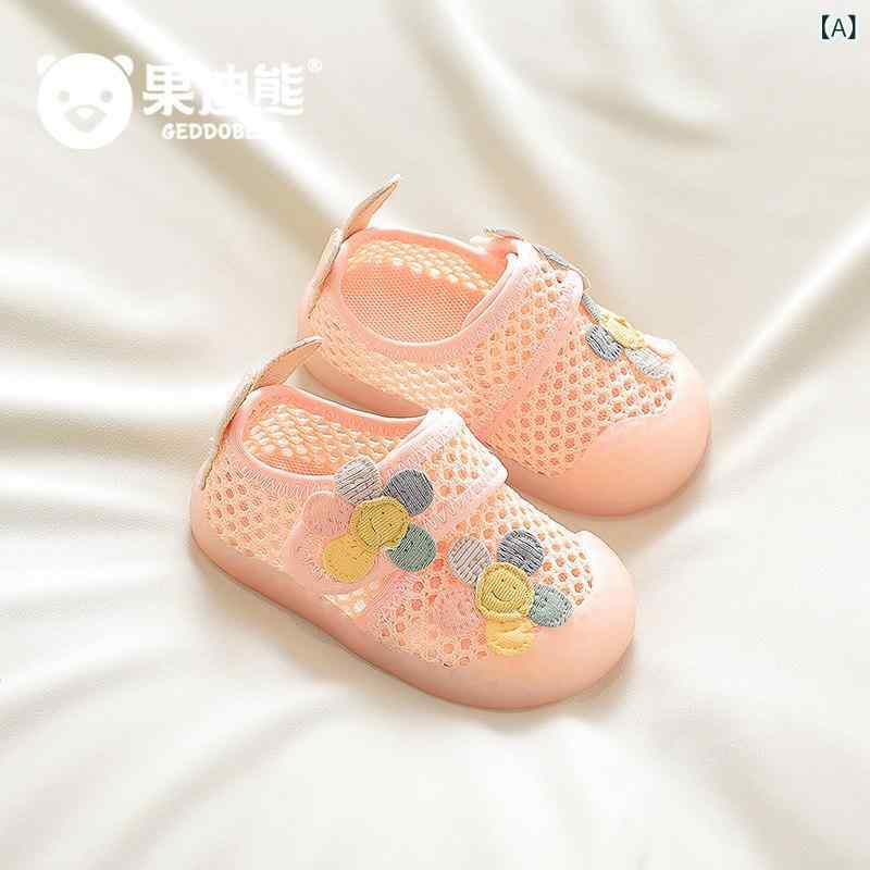 ベビー　シューズ　かわいい ベビー ガール シューズ プリンセス ソフト ソール 通気性 1 ～ 3歳 2歳半 春夏 幼児用 メッシュ