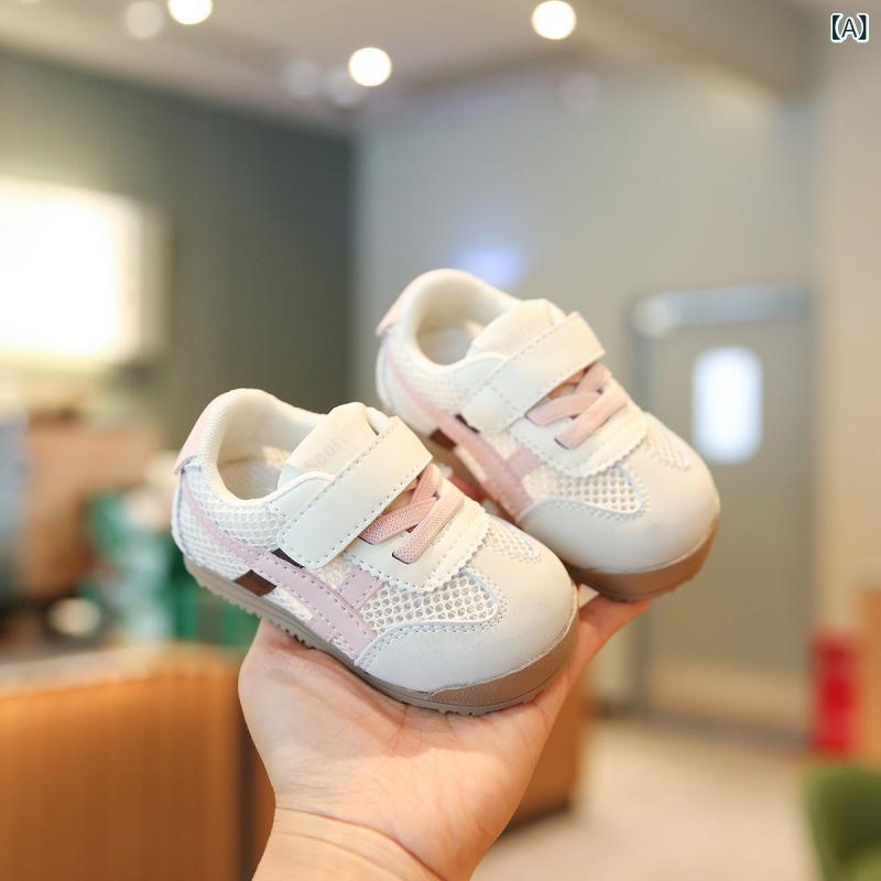 ベビー　シューズ　かわいい ベビー 学習 シューズ 男の子 機能 女の子 春秋 子供 靴 メッシュ 通気性 1 ～ 3歳 夏