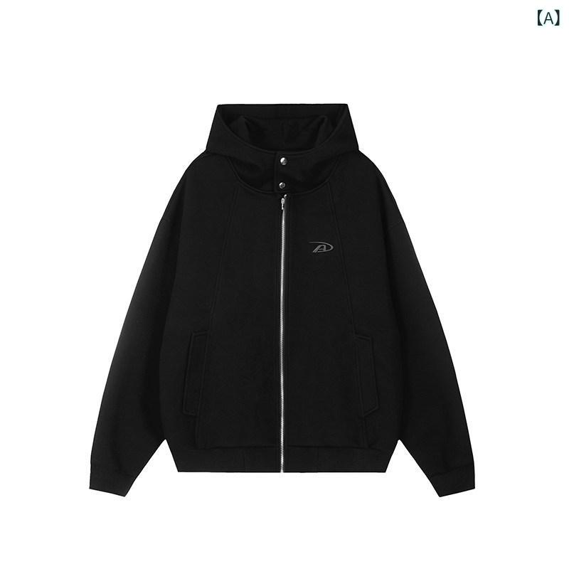 パーカー フード付き ニット Achock ストア エア レイヤー フード付き スウェットシャツ ジャケット シンプル カップル ジッパー カーディガン トップス メンズ|みやショップ店