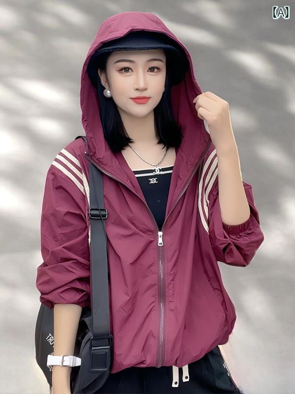 パーカー　フード付き　ニット ベーシック ハウス / 百 ・柑 昊 グレー フード付き スポーツ ジャケット 女性 2025 春 ゆったり 日焼け防止 カーディガン｜みやショップ店