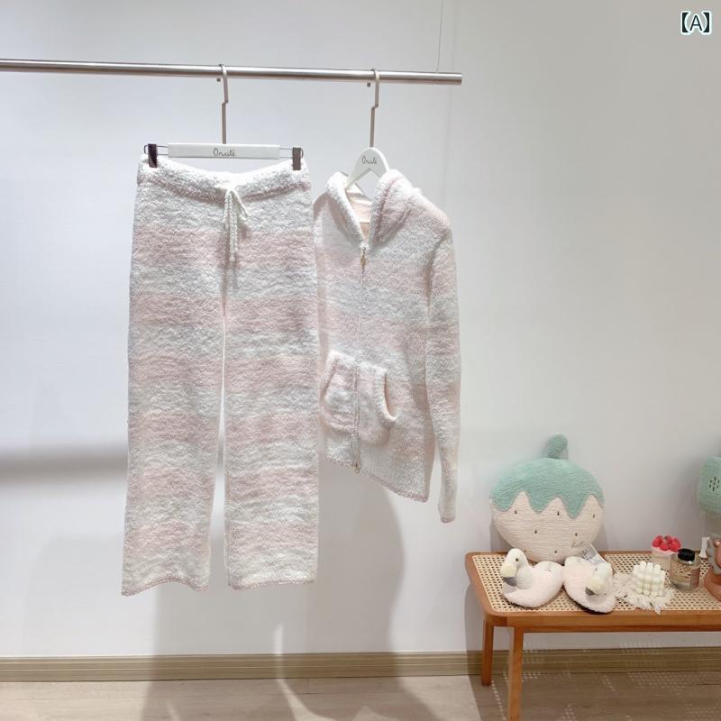 レディース　パジャマ　スウェット　上下 秋冬 厚手 フード付き かわいい ピンクの 柔らかくて 柔らかい もちもち パジャマ レディース ゆったり 家 着は 外で 着る ことが できます