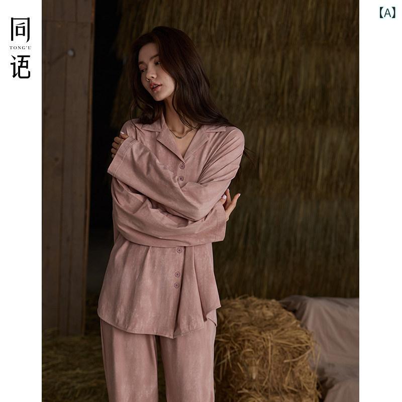 レディース　パジャマ　スウェット　上下 Tongyu 24 秋冬 パジャマ レディース ソフト コットン 長袖 ホーム 服 レンダリングは 外で 着用 できる 春秋 スーツ 7,808円