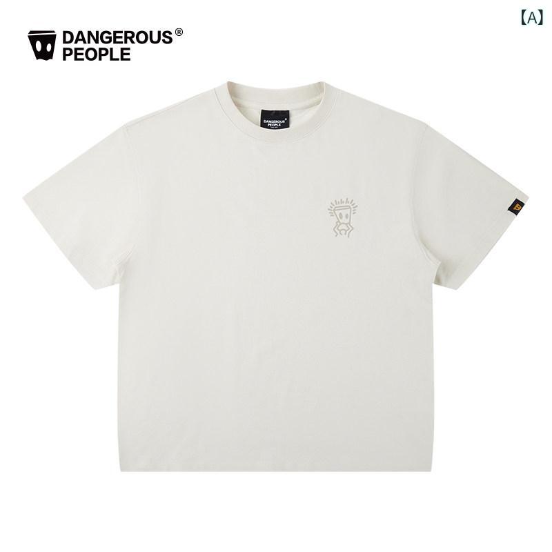 Tシャツ　レディース　かわいい Dangerouspeople Xue Zhiqian DSP 紙袋 男性 プリント ファッション カジュアル シンプル 半袖 Tシャツ