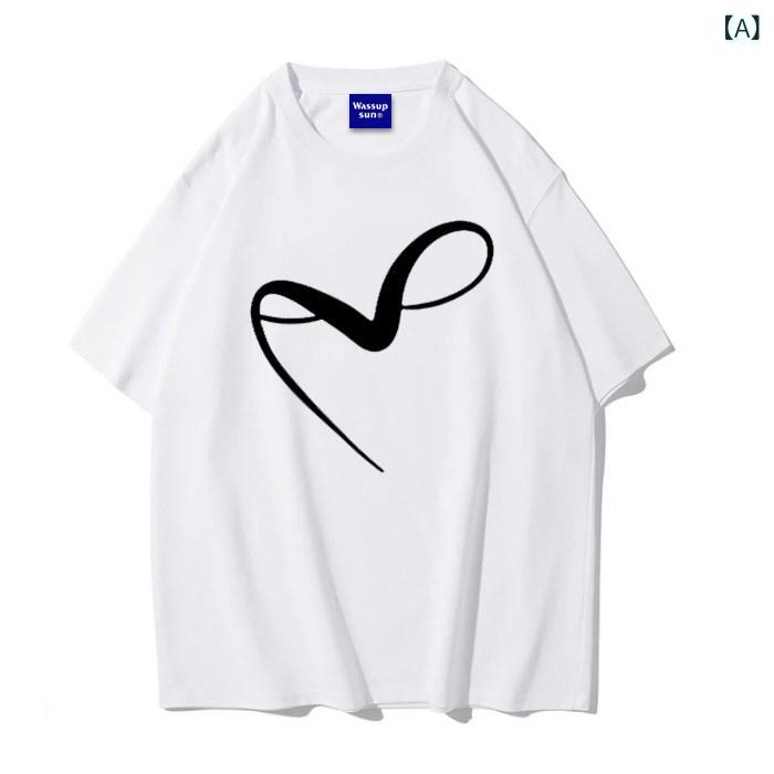 Tシャツ　レディース　かわいい WASSUP SUN アメリカン カップル 半袖 Tシャツ 男女 2025 夏 ゆったり オーバー サイズ