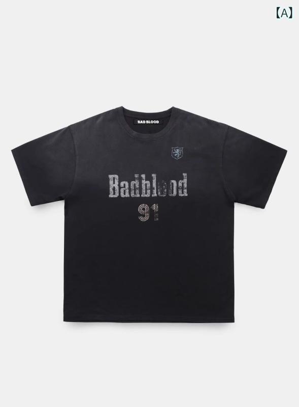 ティーシャツ レディース 愛くるしい 韓国 badblood アメリカン ウォッシュ 工業の 不都合 工業 半袖 ティーシャツ 夏 表どおり 雁の使い 刷り上げる トップス